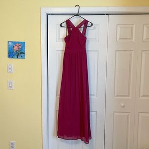 Lulus Air of Romance Burgundy Maxi Dress - Size S